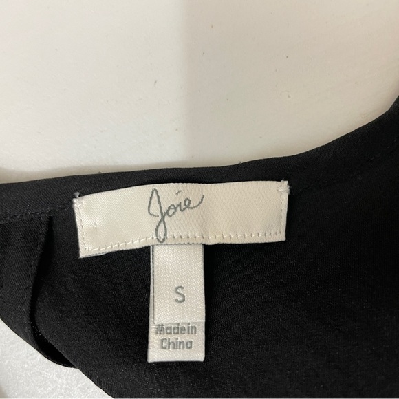 Joie Silk Blouse Small Chiffon Keyhole Back Pleated Sleeves - Picture 5 of 6